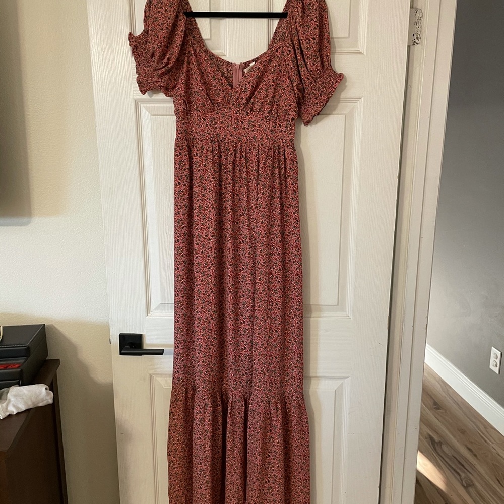 Pink Floral Maternity Dress
